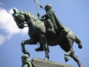 Statue of Saint Wenceslas on the same-named square in Prague